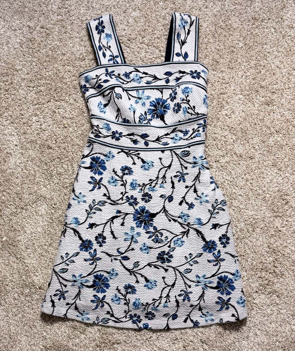 Maeve by Anthropologie Blue Floral Embroidered Mini Dress Women’s XSP